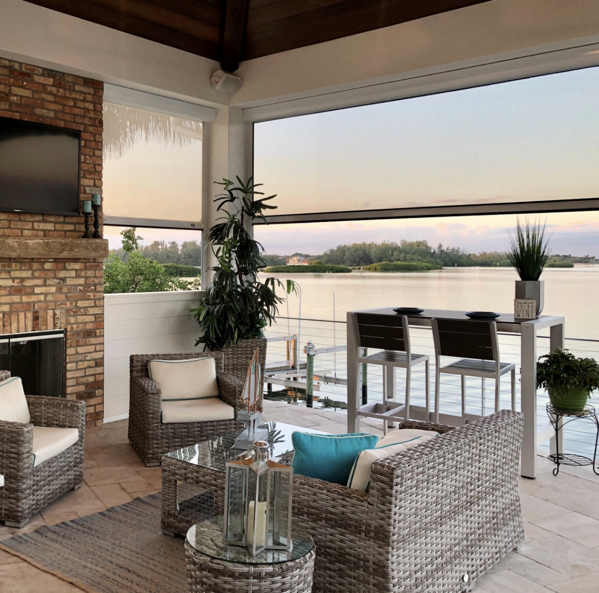 MagnaTrack insect screen on a covered patio