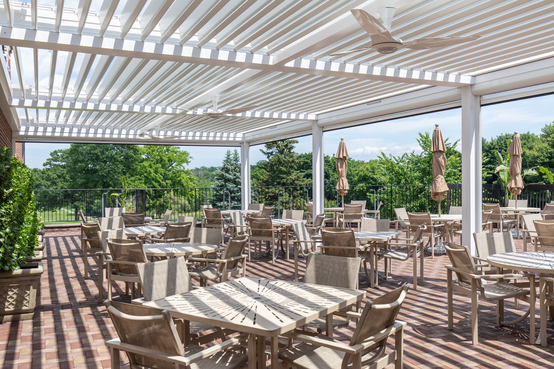 Commercial white R-BLADE pergola
