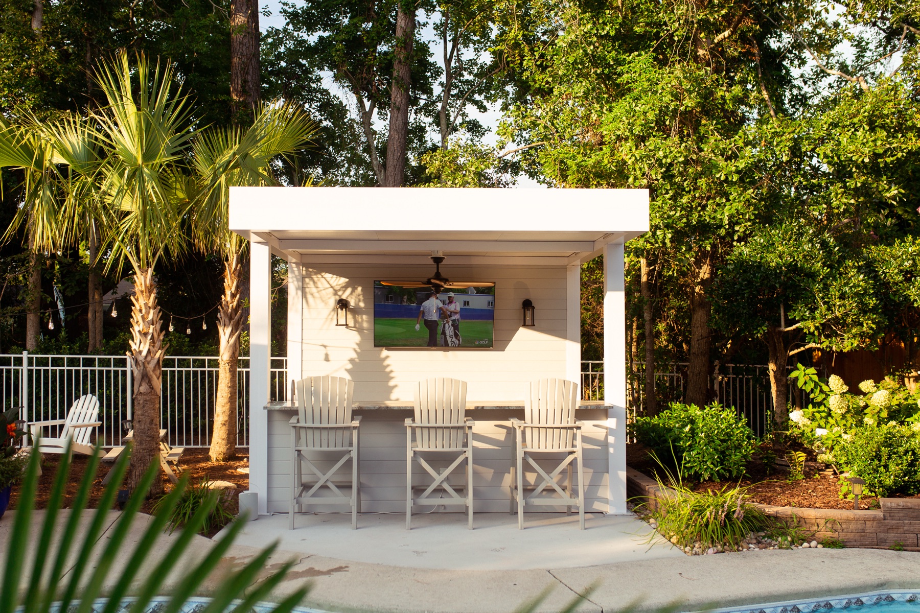 White R-SHADE residential patio cover