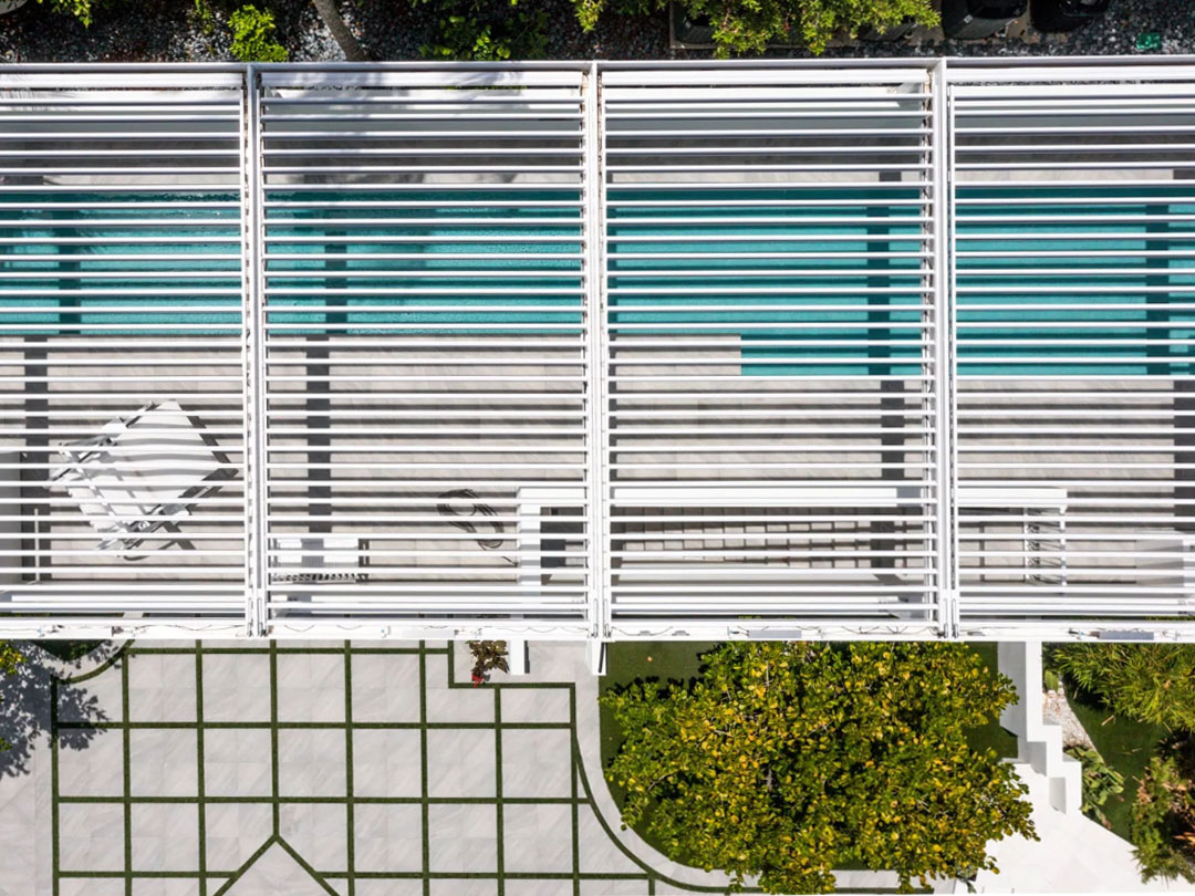 pergola louvered roof pool