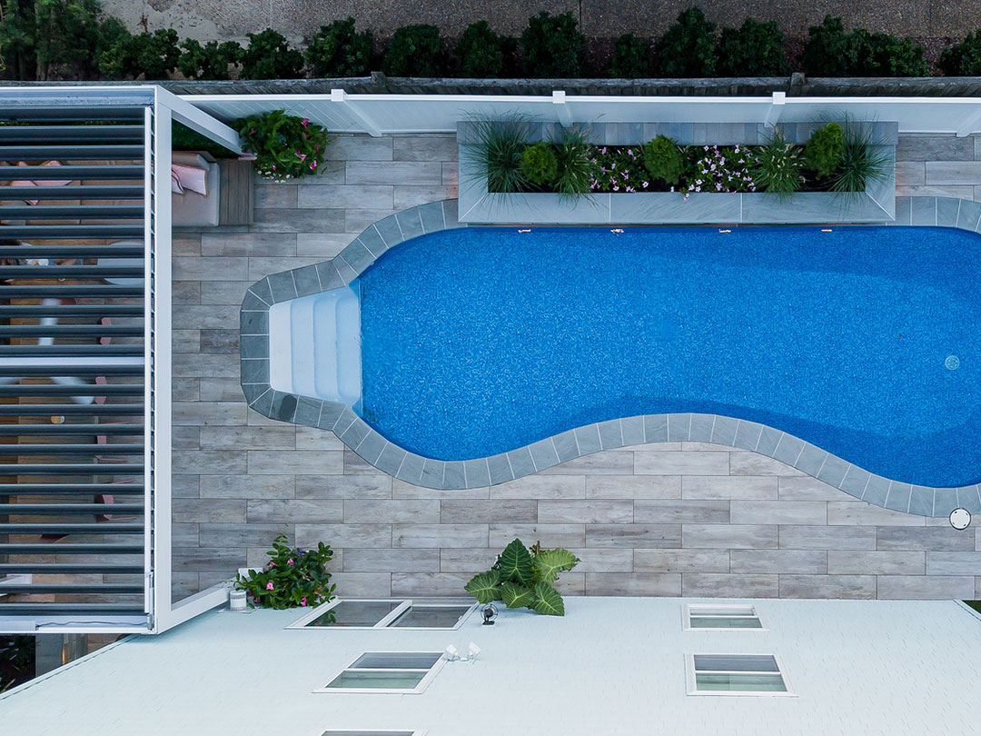 pergola louvered roof pool