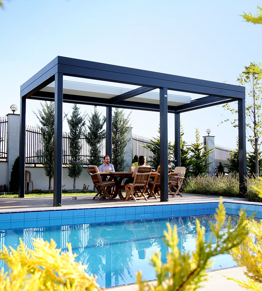 freestanding retractable pergola