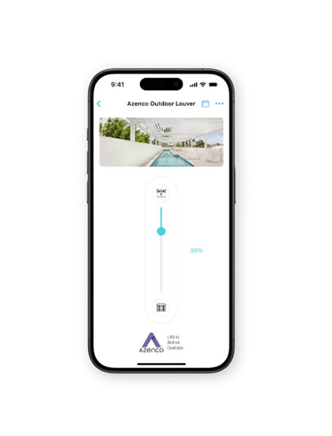 Application mobile pour piloter une pergola bioclimatique à lames orientables