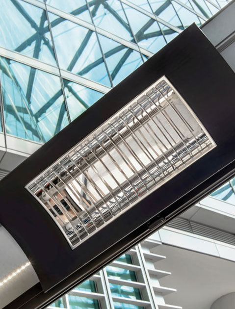 Système de chauffage monté sous une structure de pergola aluminium