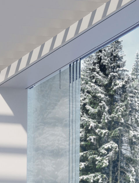 Porte coulissante en verre pour pergola bioclimatique