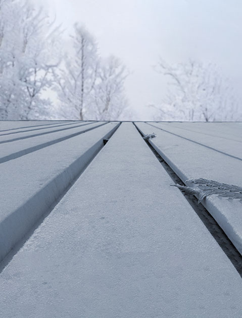 Lames chauffantes de pergola bioclimatique avec système anti-neige en hiver